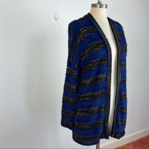 ModCloth Fuzzy Stripe Open Front Cardigan - Picture 2 of 7